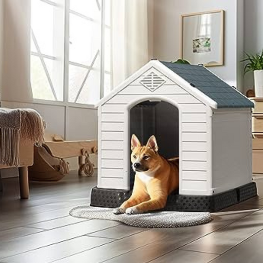 Indoor Outdoor Plastic Waterproof Dog House Kennel - M