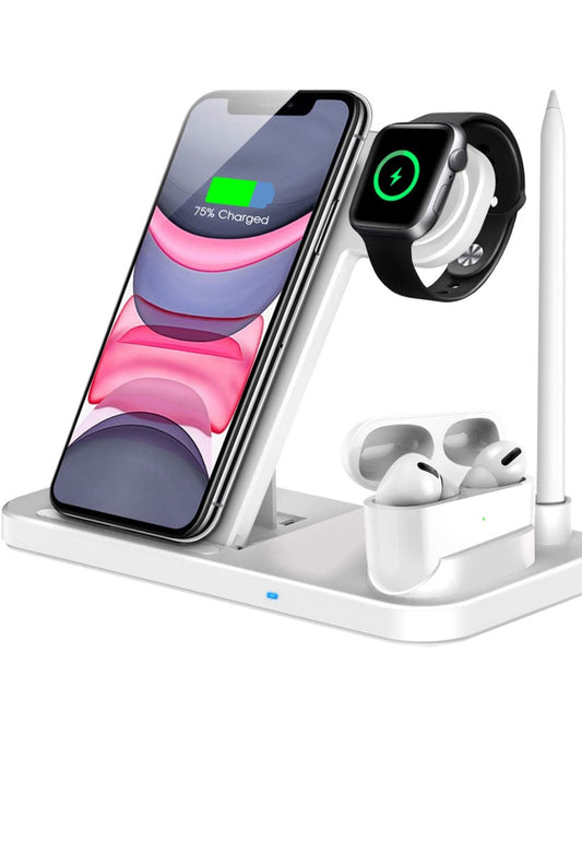 4 in 1 Fast Charging Apple Charging/Docking Station- White